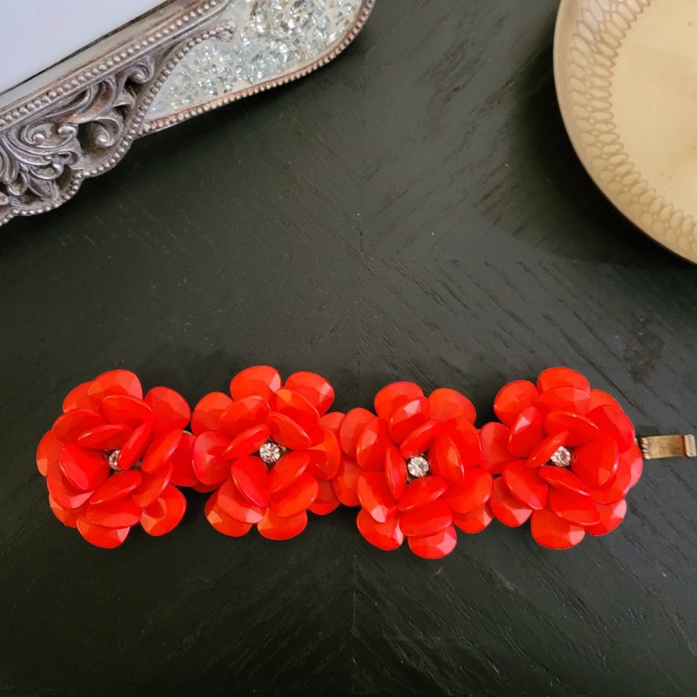 J.Crew Florescent Orange Bracelet with Rhinestones.